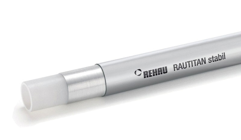 Труба Rehau Rautitan Stabil 16 x 2,6 мм, 100 м, PE-X/AI/PE, 10 бар, серебристая (цена за 1 метр)